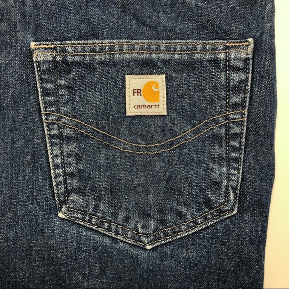 Carhartt Mens Flame Resistant Utility Denim Jeans Relaxed Fit 35 x 30 - Picture 8 of 16
